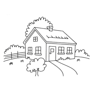 Dibujo fácil de Casa de granja