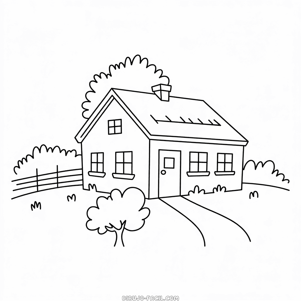 Dibujo fácil de Casa de granja