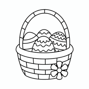 Dibujo fácil de Cesta de Pascua