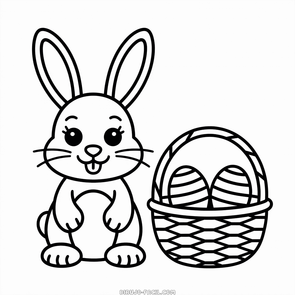 Dibujo fácil de Conejo de Pascua