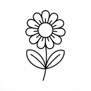 Dibujo fácil de Flor Básica