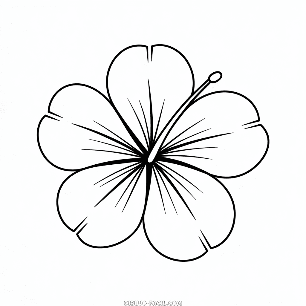 Dibujo fácil de Flor Hawaiana