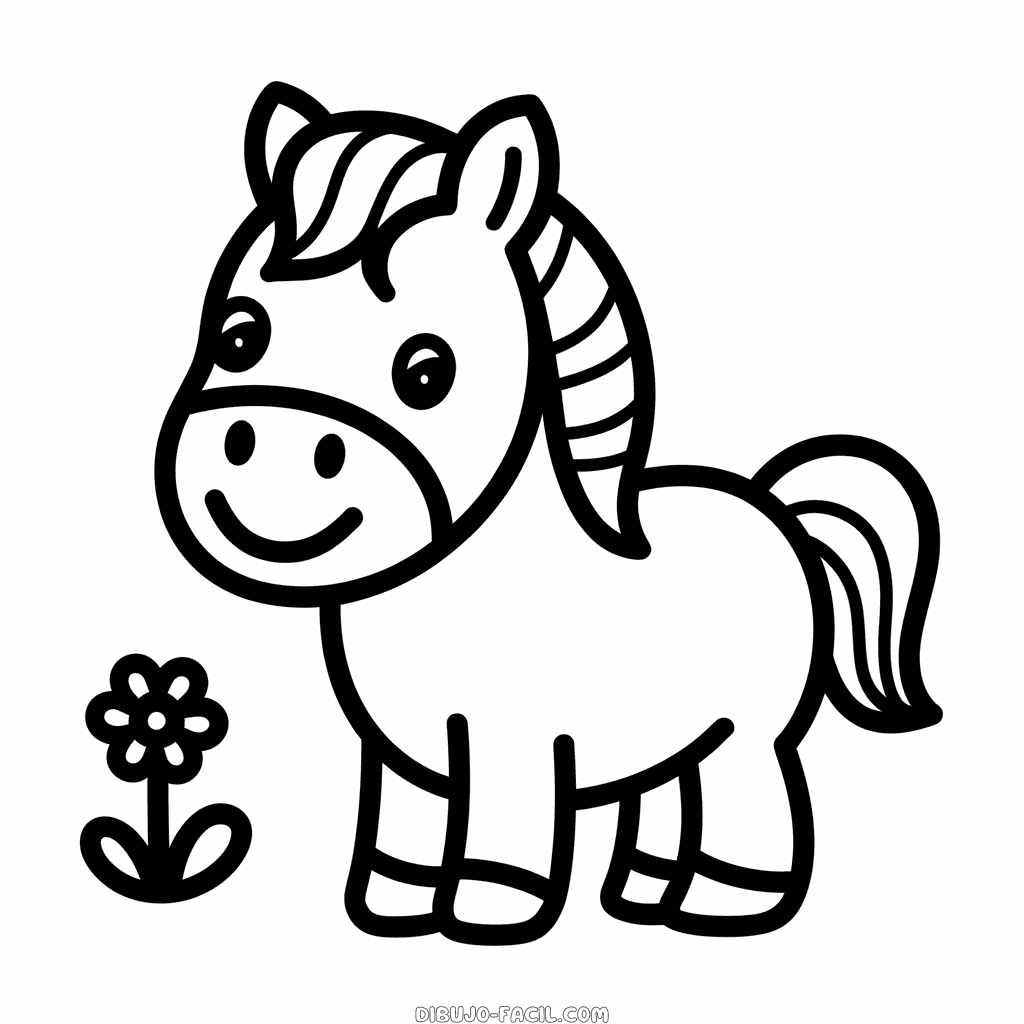 Dibujo fácil de Pequeño caballo