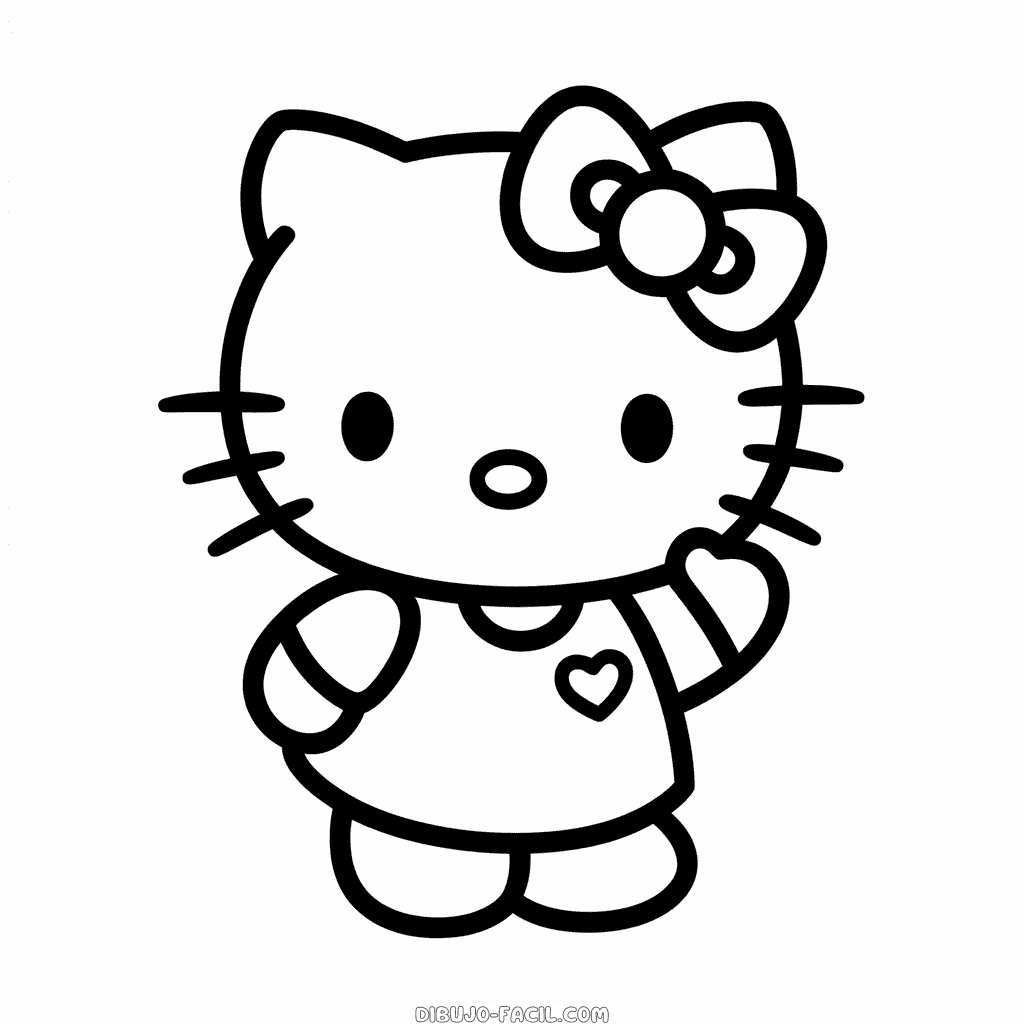 Dibujo fácil de Personaje de Hello Kitty
