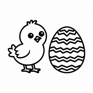 Dibujo fácil de Pollito de Pascua