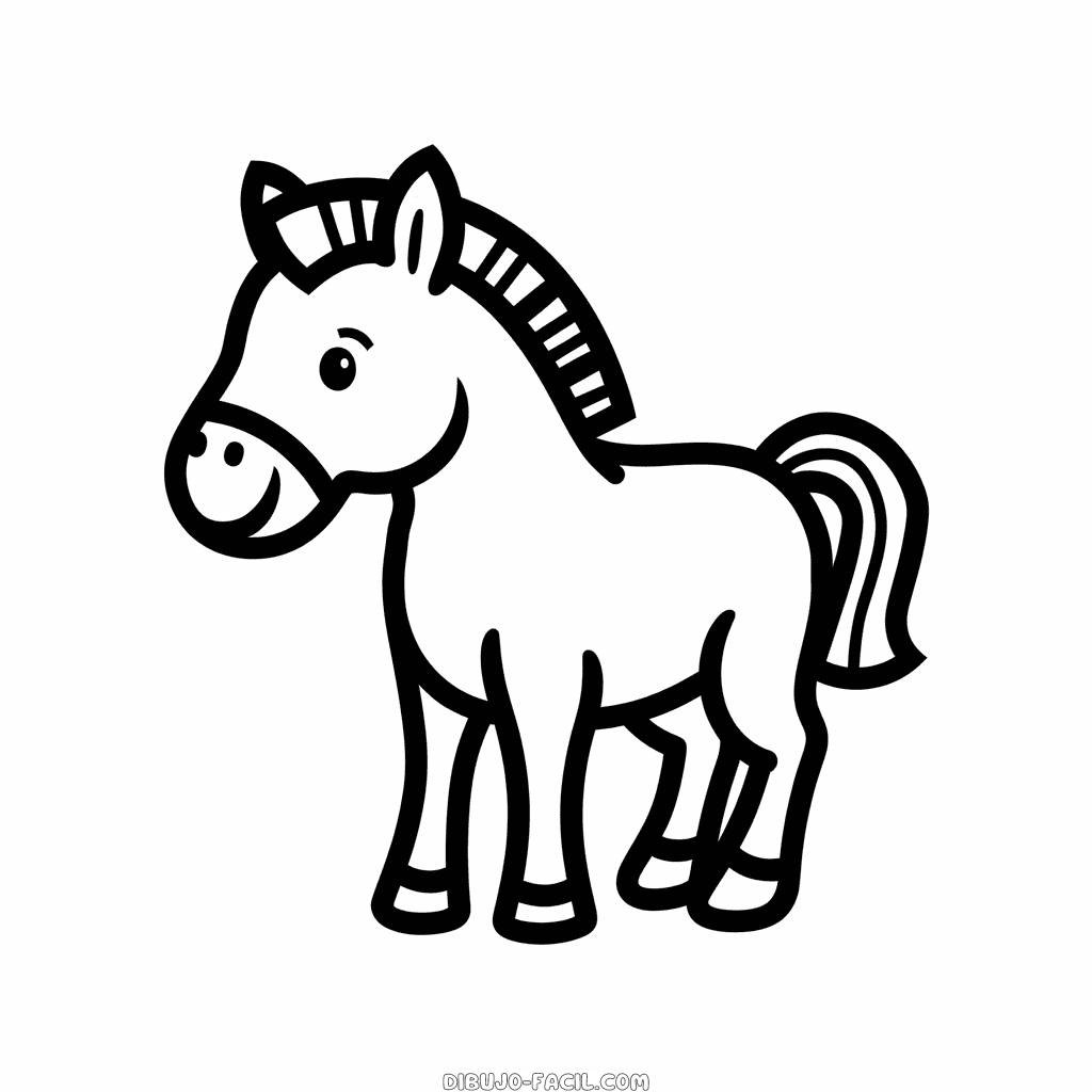 Dibujo fácil de Potro bebé