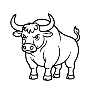 Dibujo fácil de Toro enfadado