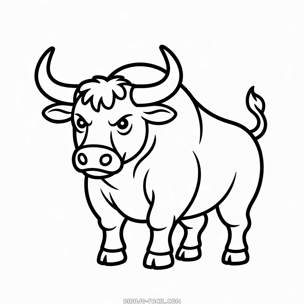 Dibujo fácil de Toro enfadado