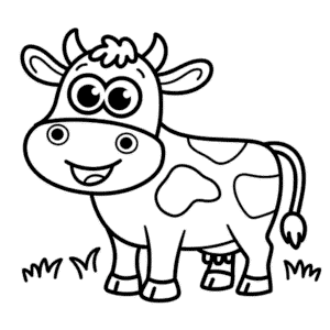 Dibujo fácil de Vaca de dibujos animados
