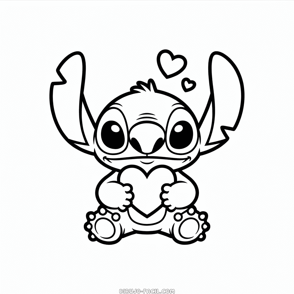Dibujo Fácil de Amor a Stitch