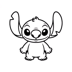 Dibujo Fácil de Ángel de Stitch