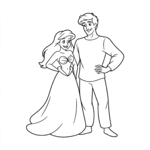 Dibujo Fácil de Ariel y Eric