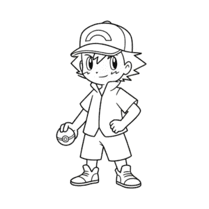 Dibujo Fácil de Ash, Maestro Pokémon