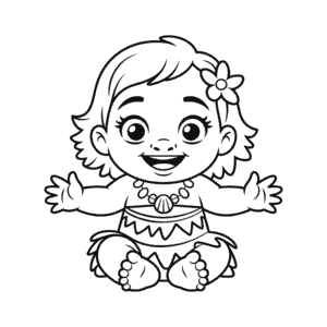 Dibujo Fácil de Bebé Moana