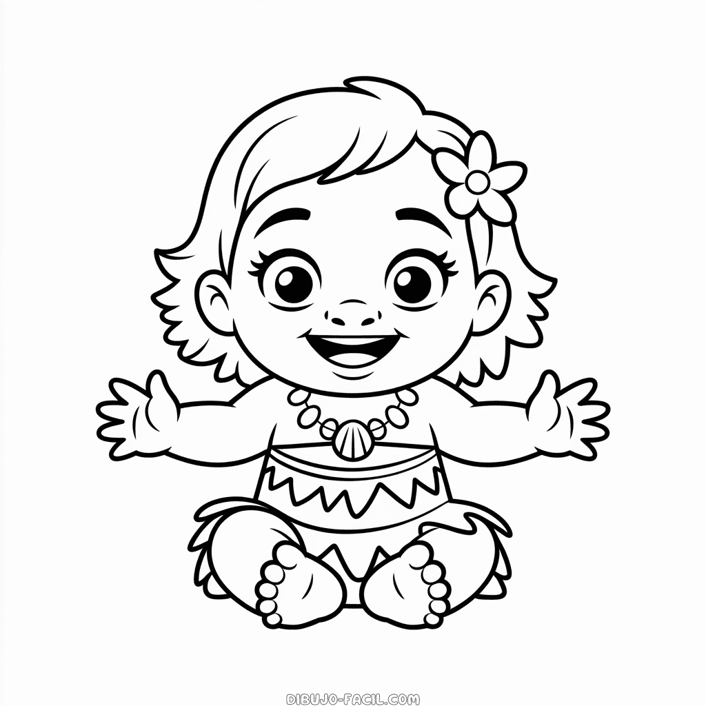 Dibujo Fácil de Bebé Moana