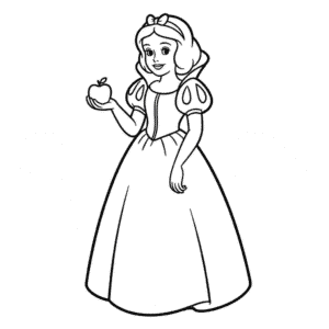 Dibujo Fácil de Blancanieves y Manzana