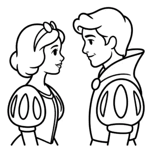 Dibujo Fácil de Blancanieves y Príncipe