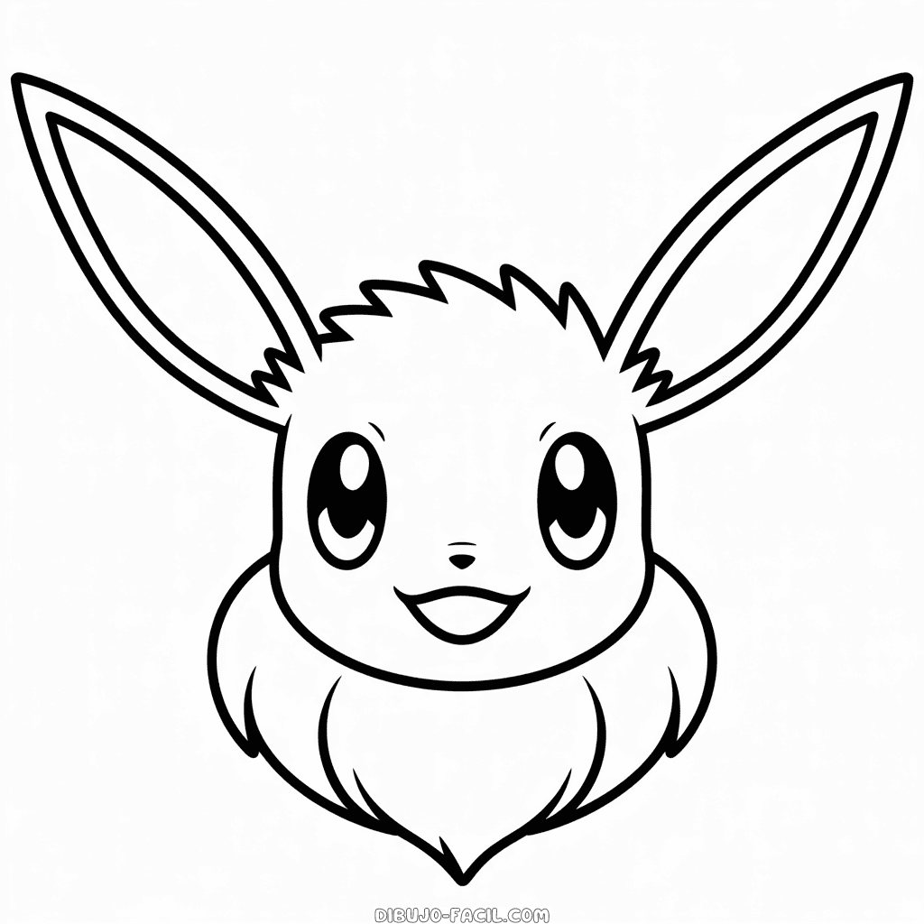 Dibujo Fácil de Cara de Eevee