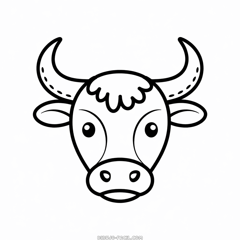 Dibujo Fácil de Cara de Toro