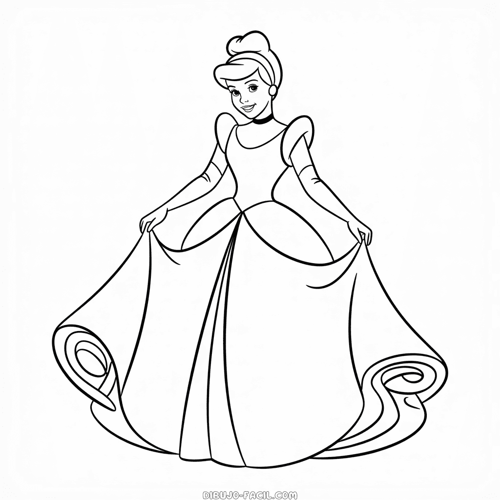 Dibujo Fácil de Cenicienta Disney