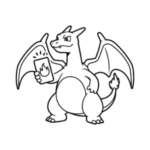 Dibujo Fácil de Charizard jugando Cartas Pokémon