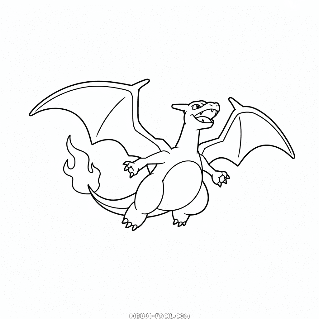 Dibujo Fácil de Charizard volando