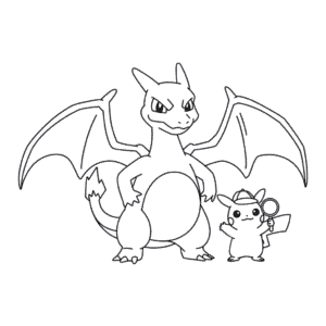 Dibujo Fácil de Charizard y Detective Pikachu
