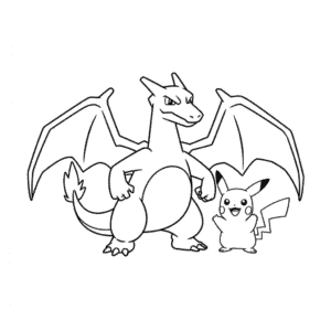Dibujo Fácil de Charizard y Pikachu