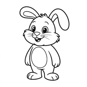Dibujo Fácil de Conejo de Caricatura