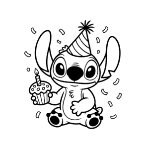 Dibujo Fácil de Cumpleaños de Stitch