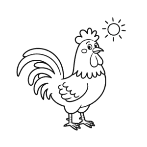 Dibujo Fácil de Dibujos Animados de Gallo