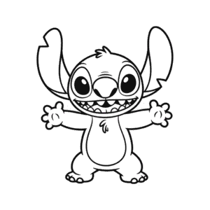Dibujo Fácil de Dibujos Animados de Stitch