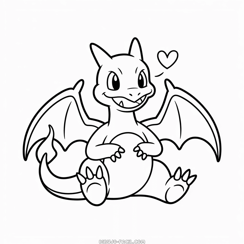 Dibujo Fácil de Encantador Charizard