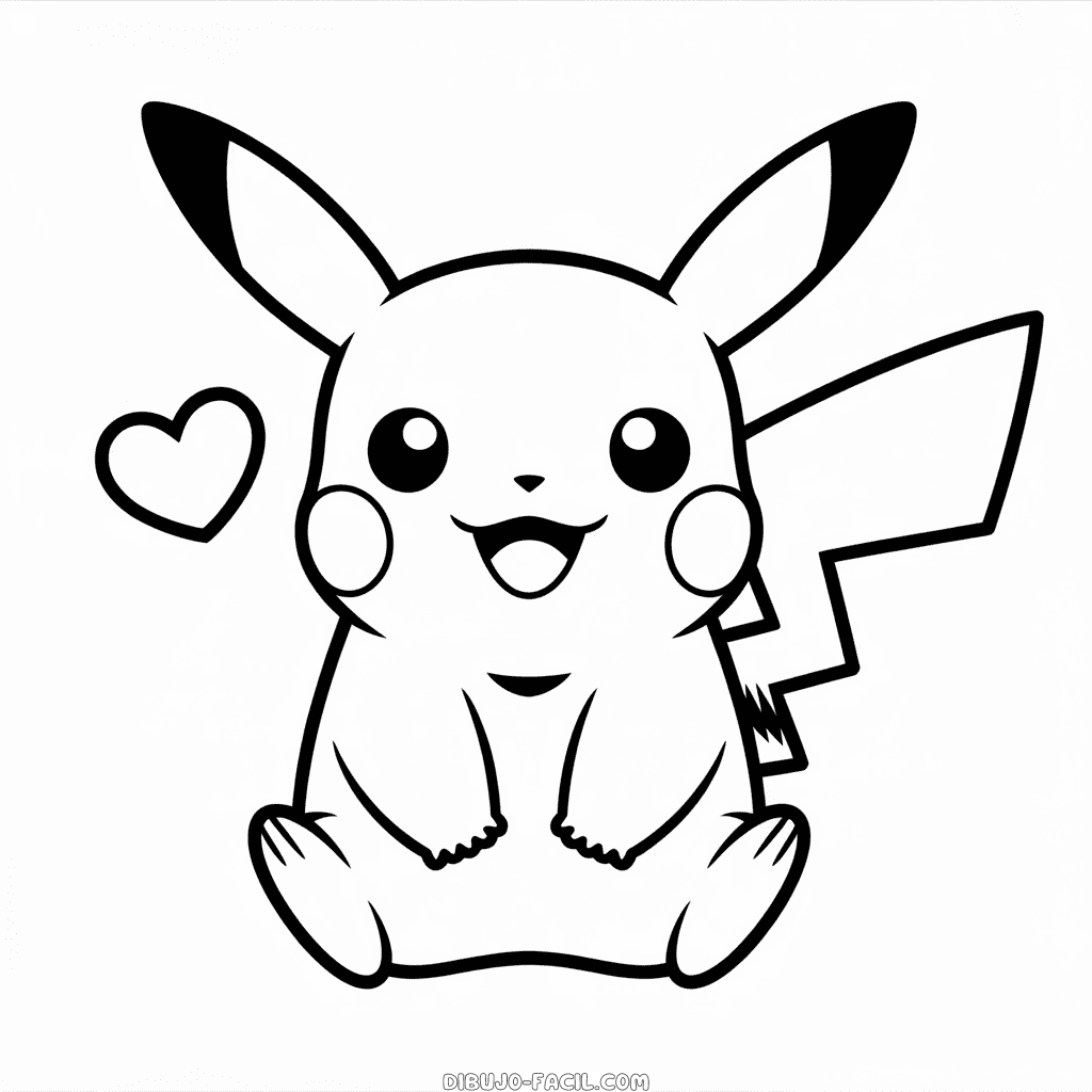 Dibujo Fácil de Encantador Pikachu