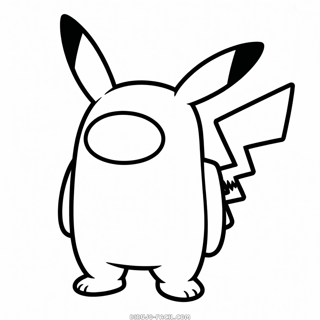 Dibujo Fácil de Entre Nosotros Pikachu