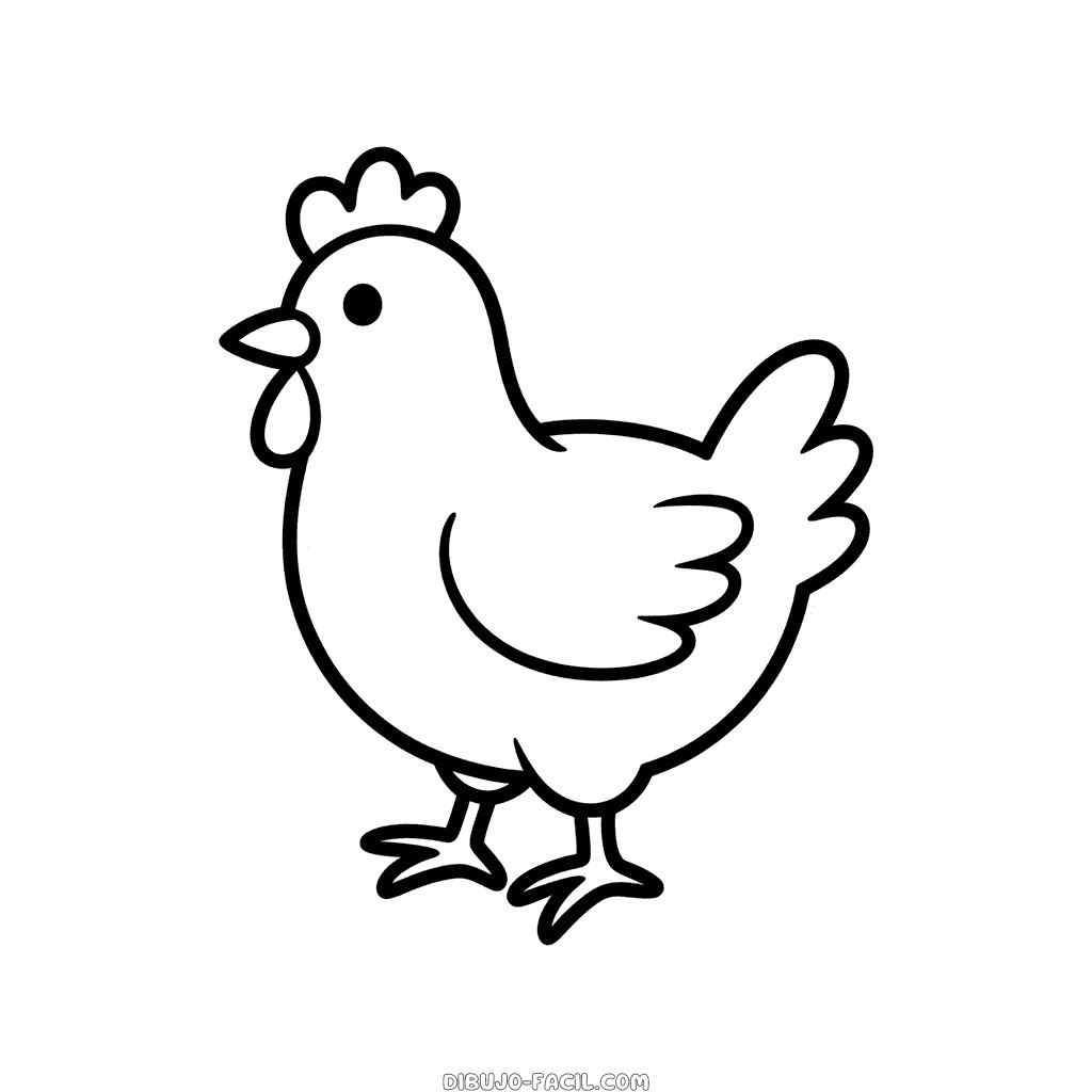 Dibujo Fácil de Gallina Linda