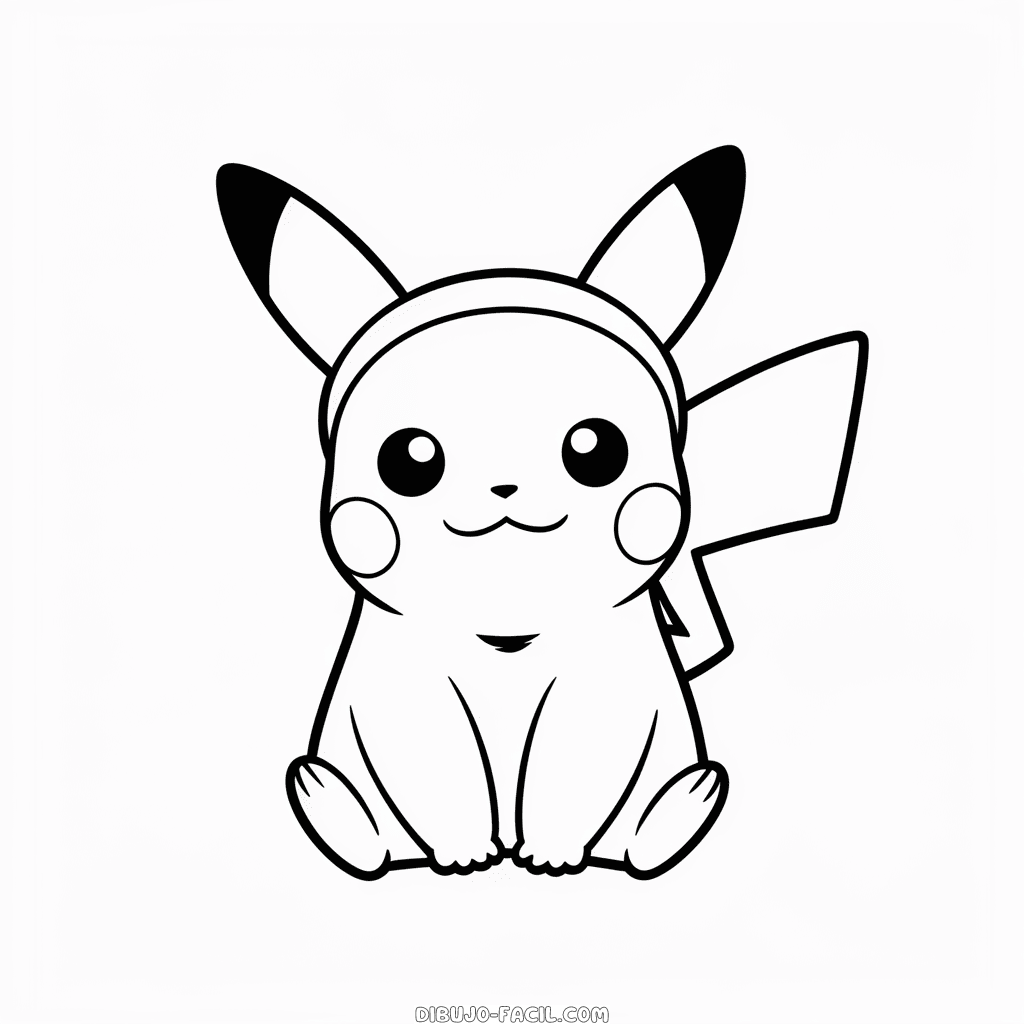 Dibujo Fácil de Gato Pikachu