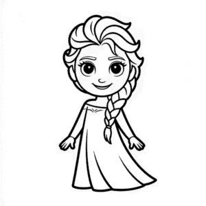 Dibujo Fácil de Hermosa Elsa