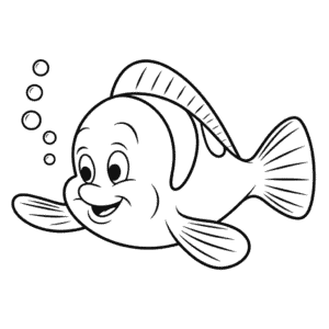 Dibujo Fácil de Flounder de Ariel