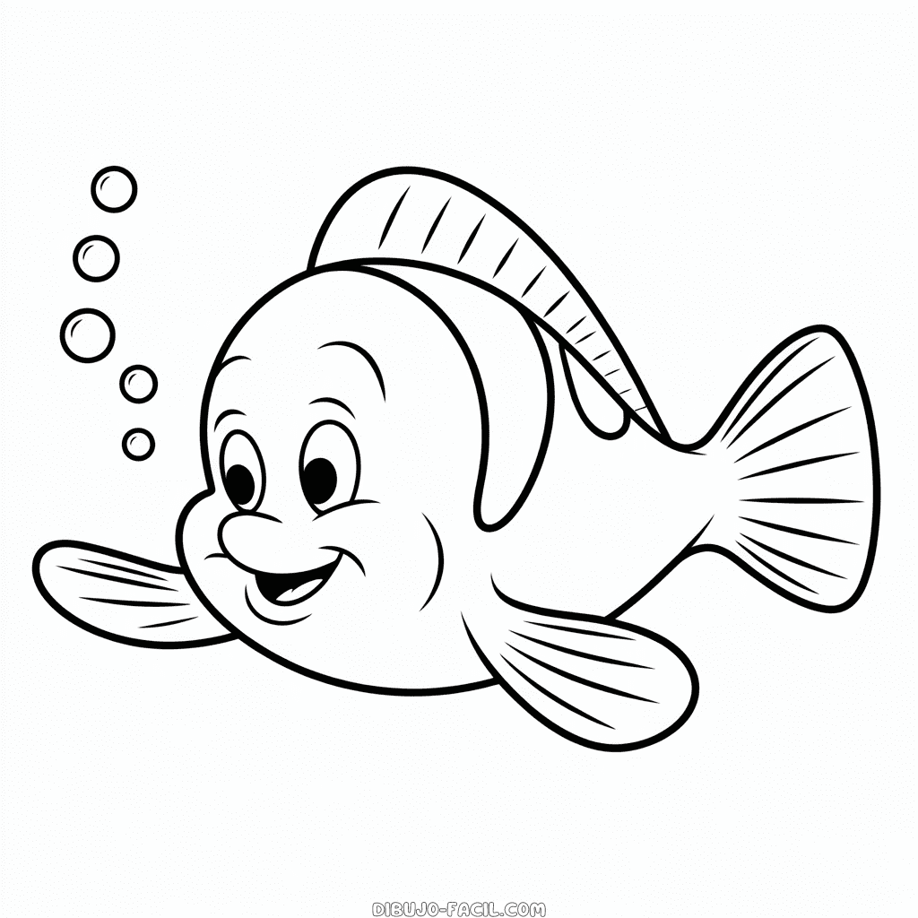 Dibujo Fácil de Flounder de Ariel