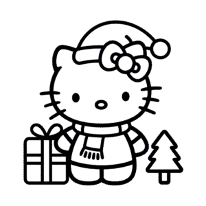 Dibujo Fácil de Navidad de Hello Kitty