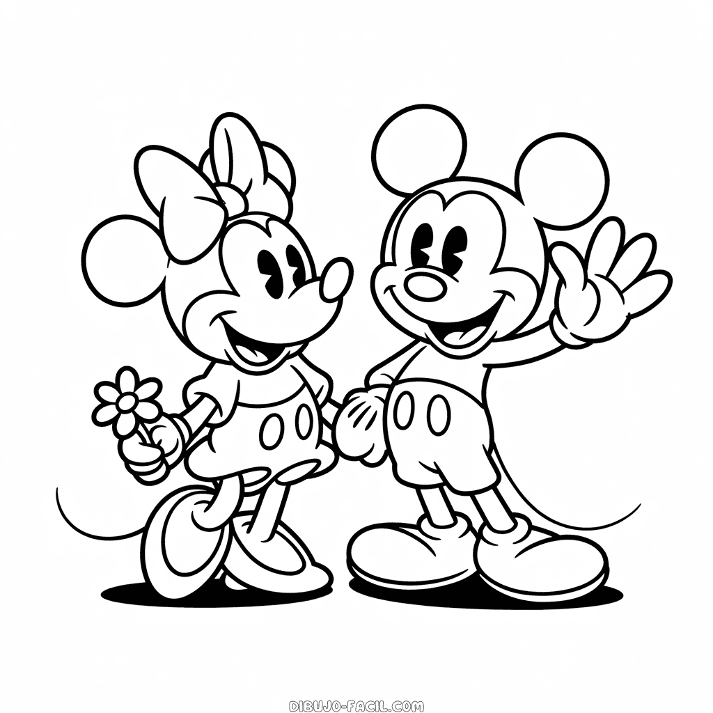 Dibujo Fácil de Pareja de Disney