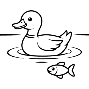 Dibujo Fácil de Pato en el agua
