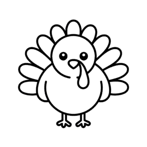 Dibujo Fácil de Pavo Kawaii