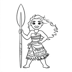 Dibujo Fácil de Personaje de Moana