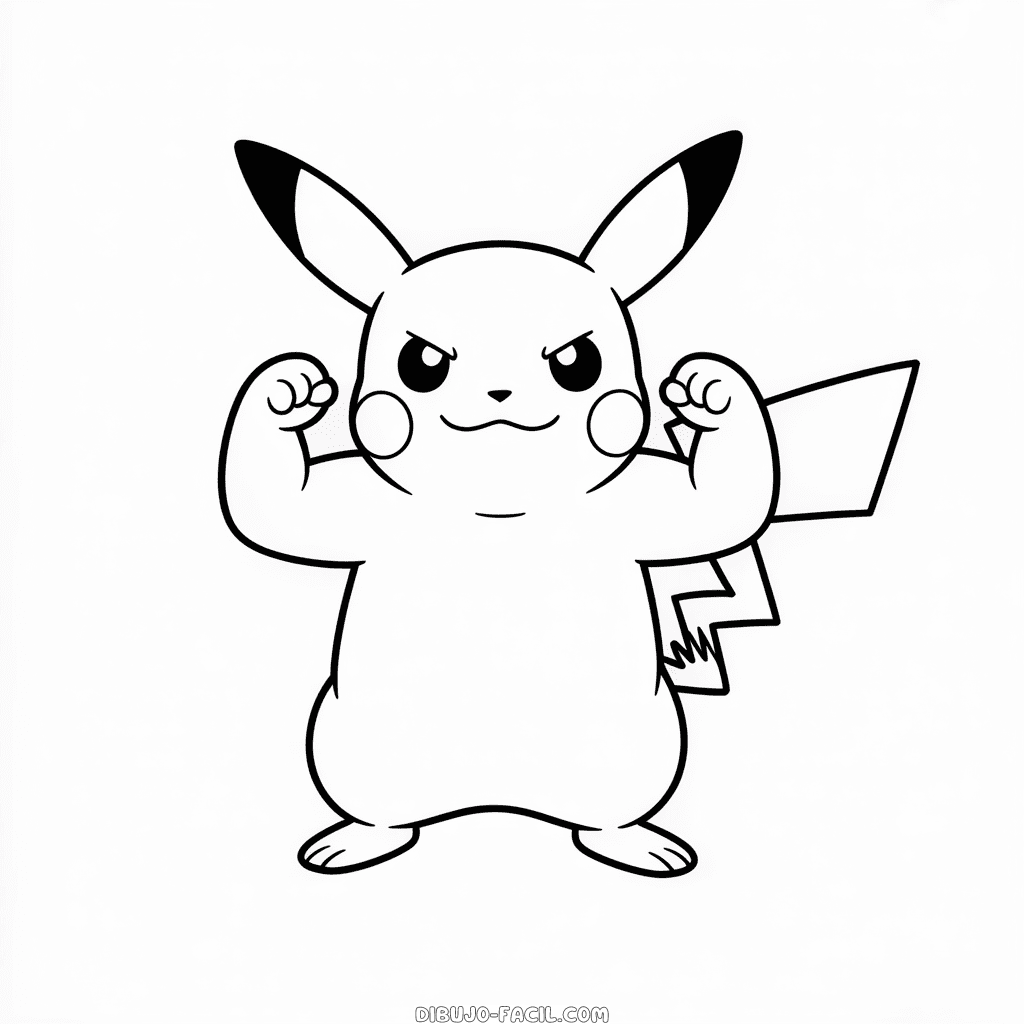 Dibujo Fácil de Pikachu Fortachón