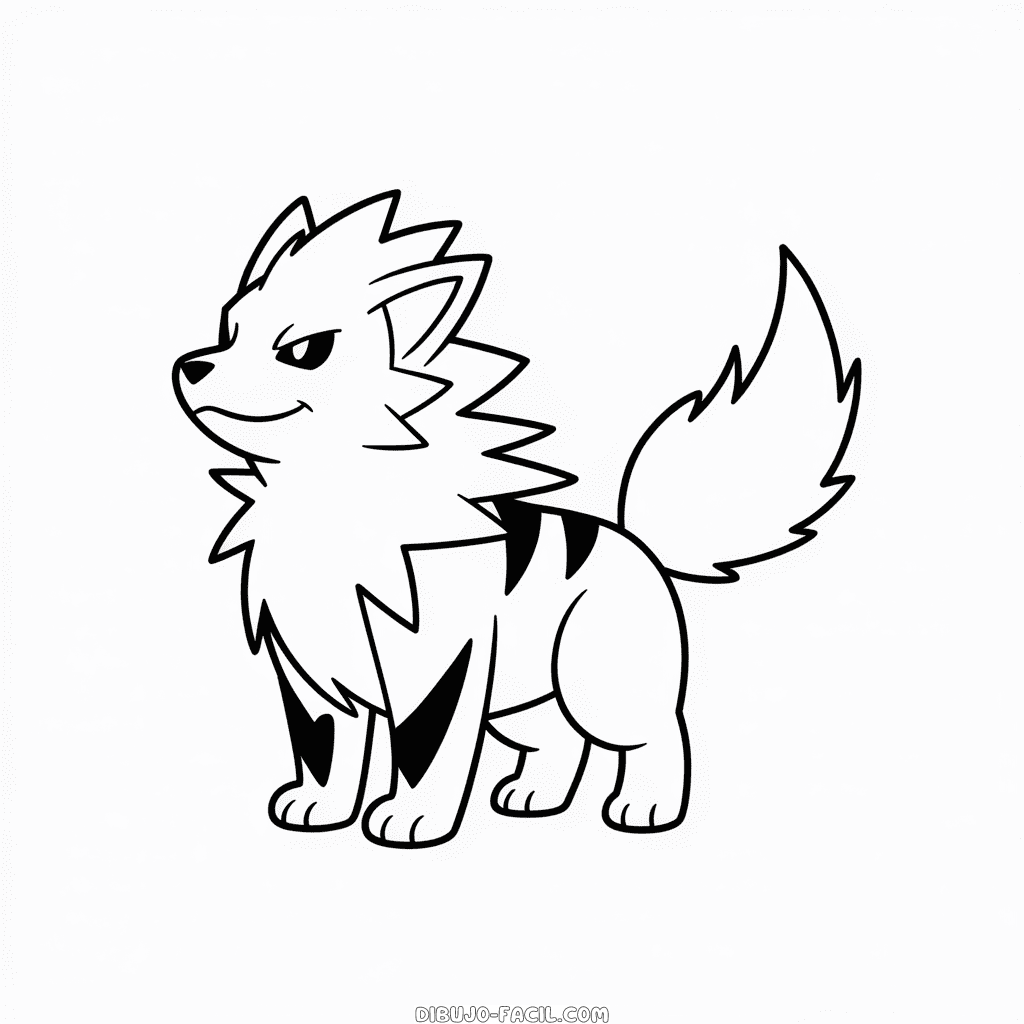 Dibujo Fácil de Pokémon Arcanine