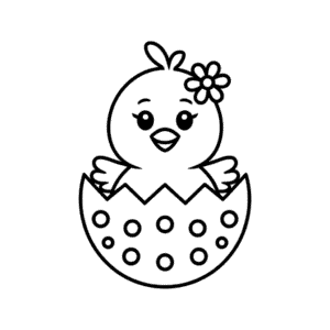 Dibujo Fácil de Pollito de Pascua