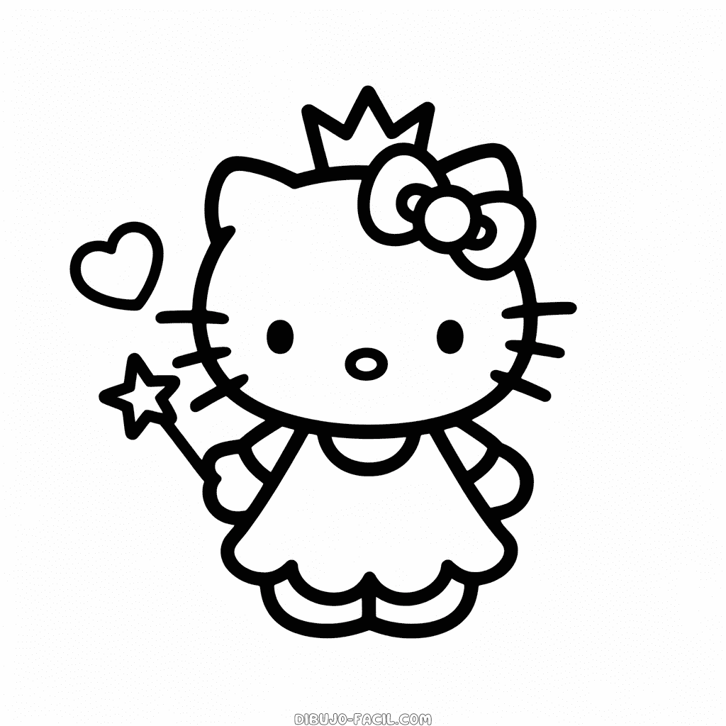 Dibujo Fácil de Princesa Hello Kitty