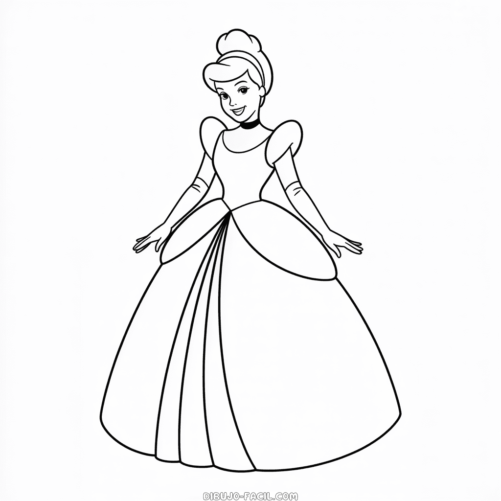 Dibujo Fácil de Princesas de Disney en Dibujos Animados